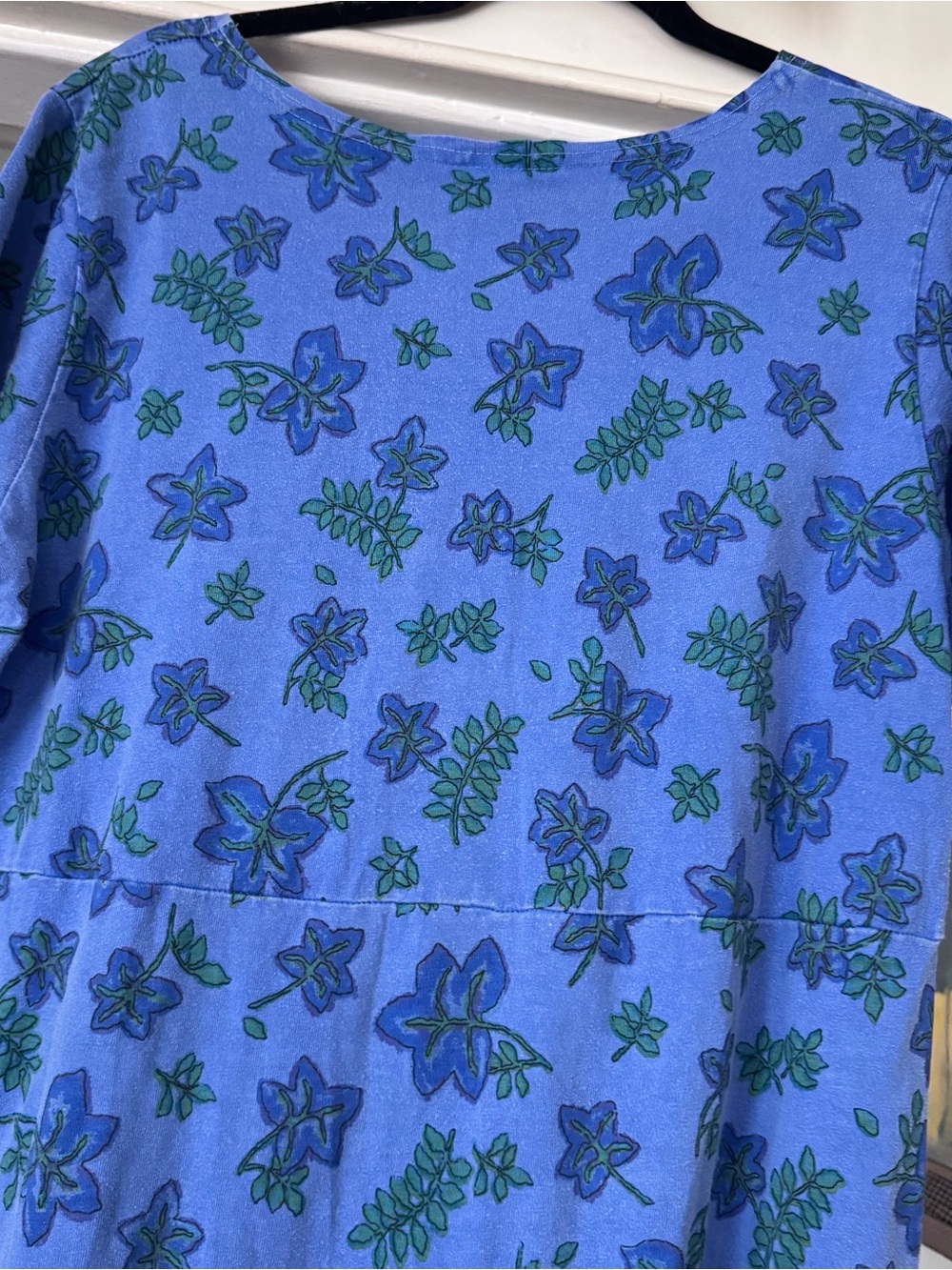 Fresh Produce Vintage Floral T-Shirt Dress Blue purple Short Sleeve Pockets sz m - Picture 5 of 9